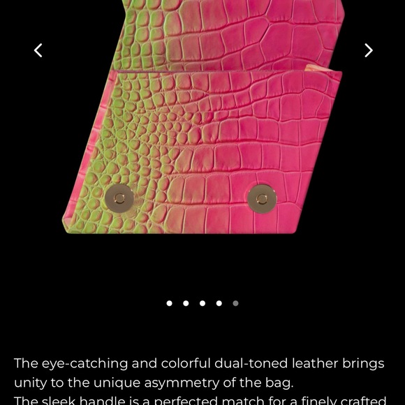 NWT Neon Mini Clutch - Handmade in Africa - Croc Leather